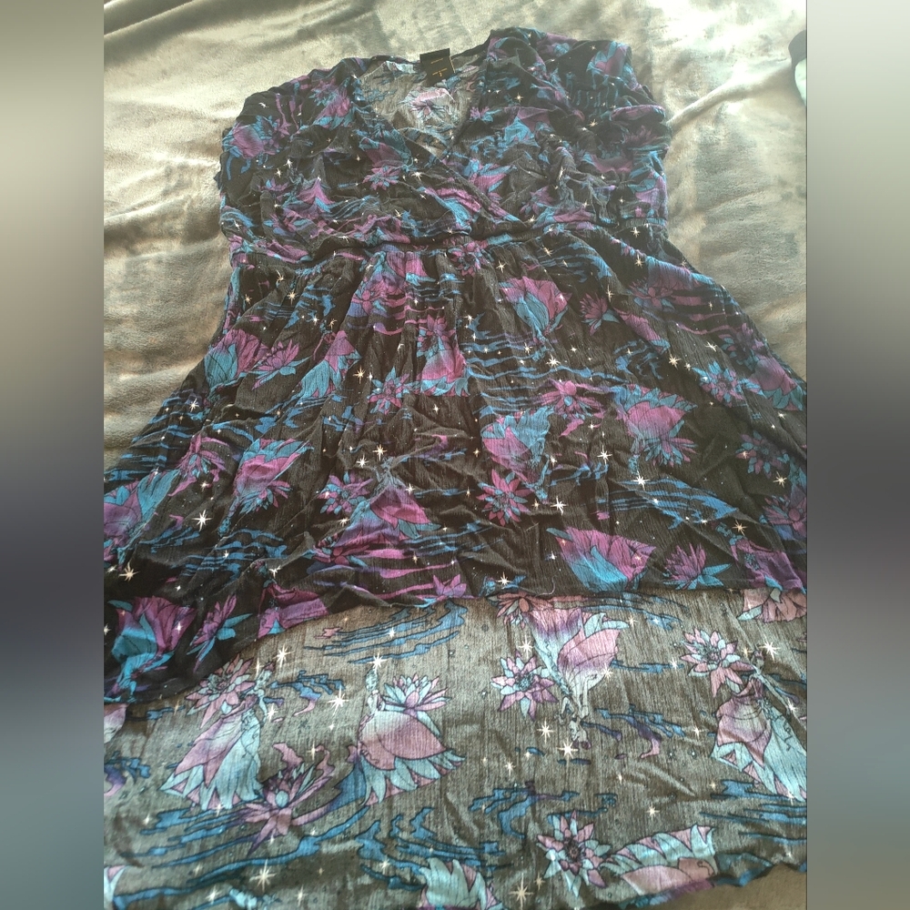 Disney Princess and the Frog Surplice Babydoll Top - Torrid size 2